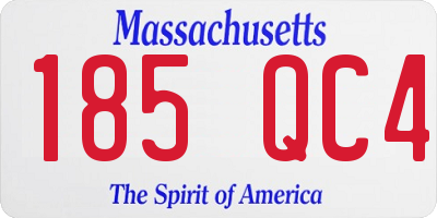 MA license plate 185QC4
