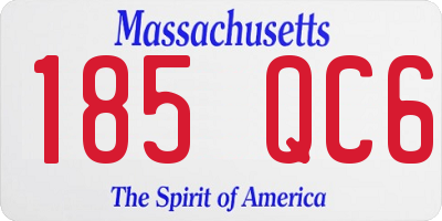 MA license plate 185QC6