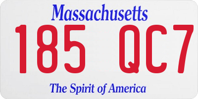 MA license plate 185QC7