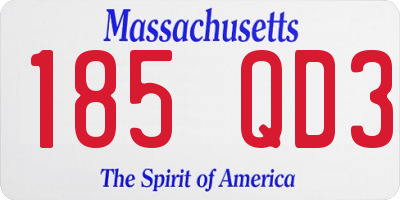 MA license plate 185QD3