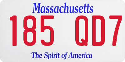 MA license plate 185QD7