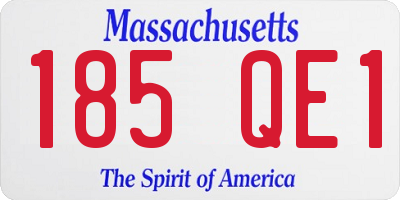 MA license plate 185QE1