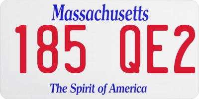 MA license plate 185QE2
