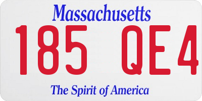 MA license plate 185QE4
