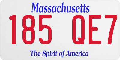 MA license plate 185QE7