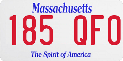 MA license plate 185QF0