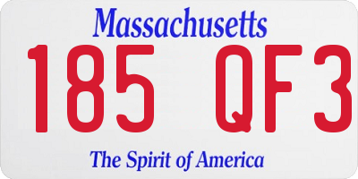 MA license plate 185QF3