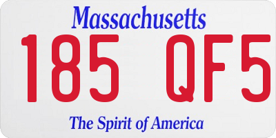 MA license plate 185QF5