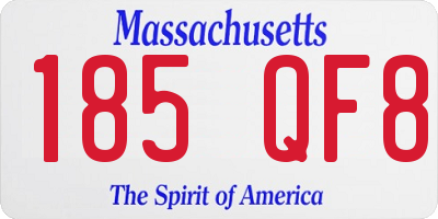 MA license plate 185QF8