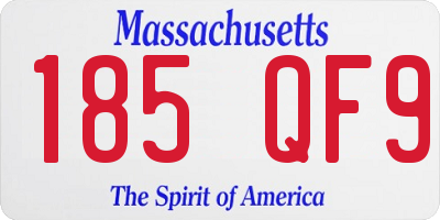 MA license plate 185QF9