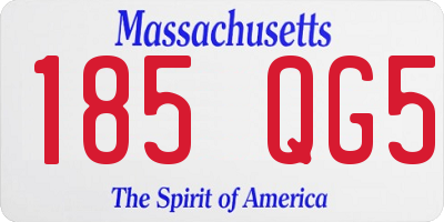 MA license plate 185QG5