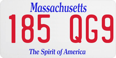MA license plate 185QG9