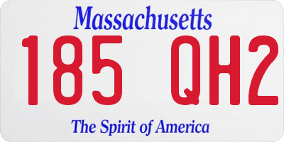 MA license plate 185QH2