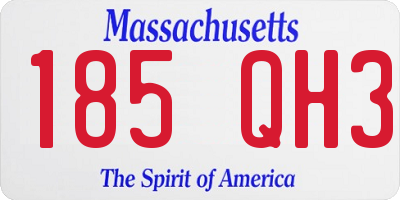 MA license plate 185QH3