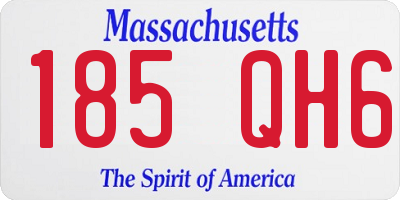 MA license plate 185QH6