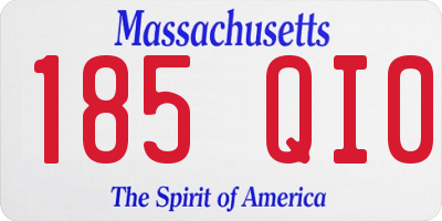 MA license plate 185QI0