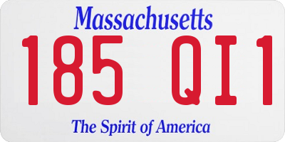 MA license plate 185QI1