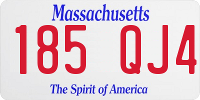 MA license plate 185QJ4