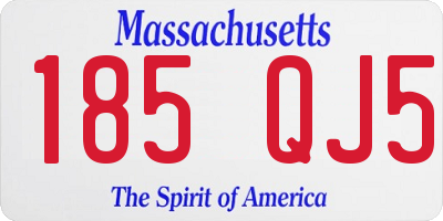 MA license plate 185QJ5