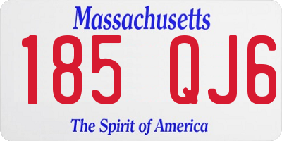 MA license plate 185QJ6