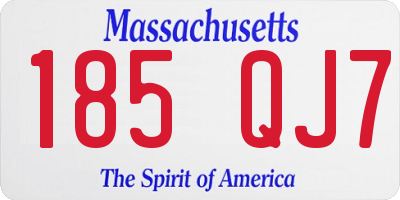 MA license plate 185QJ7