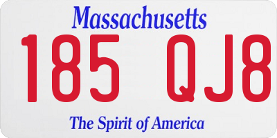 MA license plate 185QJ8