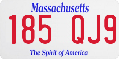 MA license plate 185QJ9