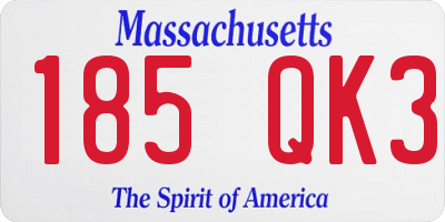 MA license plate 185QK3