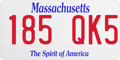 MA license plate 185QK5