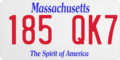 MA license plate 185QK7
