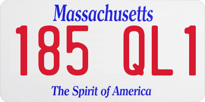 MA license plate 185QL1
