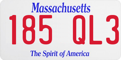 MA license plate 185QL3