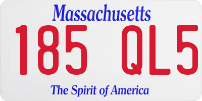 MA license plate 185QL5