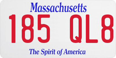 MA license plate 185QL8
