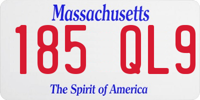 MA license plate 185QL9
