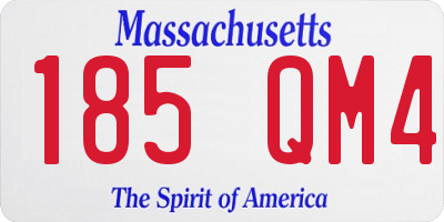 MA license plate 185QM4
