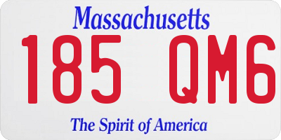 MA license plate 185QM6