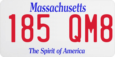 MA license plate 185QM8