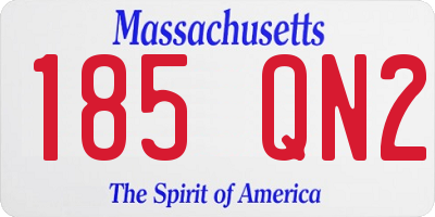 MA license plate 185QN2