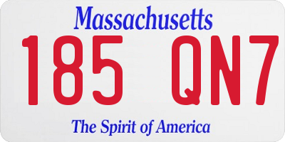 MA license plate 185QN7
