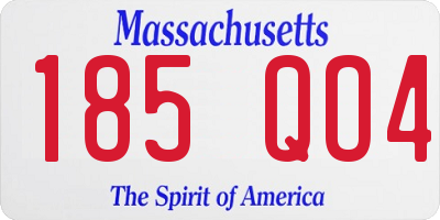 MA license plate 185QO4