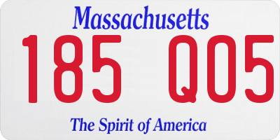 MA license plate 185QO5