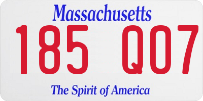 MA license plate 185QO7