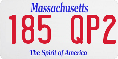 MA license plate 185QP2