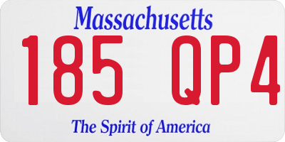 MA license plate 185QP4