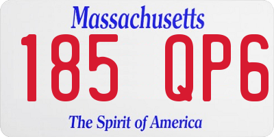 MA license plate 185QP6