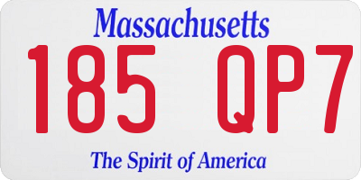 MA license plate 185QP7