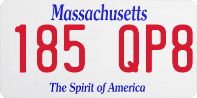 MA license plate 185QP8