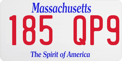 MA license plate 185QP9
