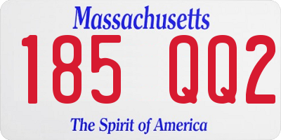 MA license plate 185QQ2